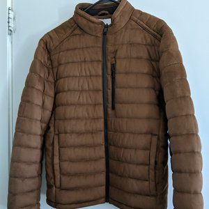 Zara Men Faux Suede Puffer Jacket